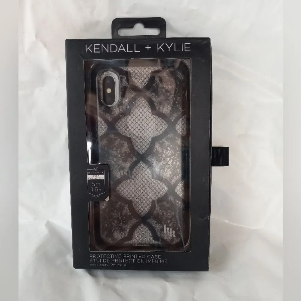 Kendall & Kylie Black Lace Fishnet Case for Apple iPhone X XS- TPU Classy Cover